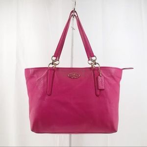 Coach Hot Pink Leather Ellis Chain Tote Bag